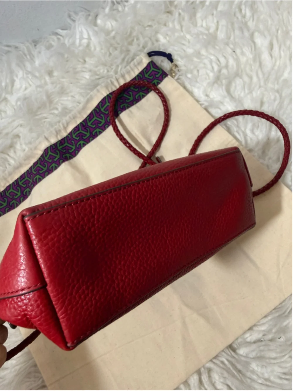 Tory Burch Deep red crossbody with braided strap small
